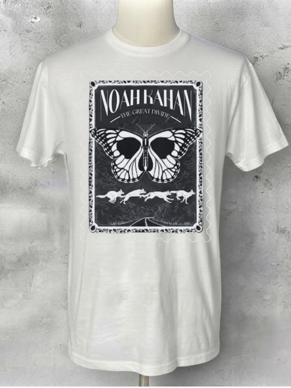 Noah Kahan The Great Divide Butterfly Wildlife Running Wolves Folk Music Tee